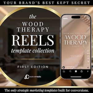 Wood Therapy Reels Videos, Body Sculpting Social Media Posts, Body Contouring Template Set, Med Spa Marketing, Luxury Branding Kit