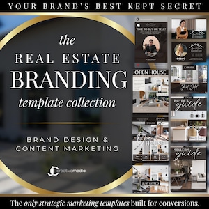 Luxury Realtor Marketing + Branding Kit, Modern Real Estate Canva Templates, Postcards, Open House Flyers, Newsletters, Market Updates