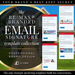 RE/MAX Email Signature, Real Estate Marketing Canva Template, Remax Branding & Advertising, Realtor Branding