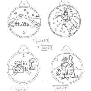 12 Days of Christmas Ornament for coloring