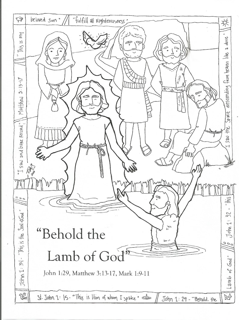 Behold the Lamb of God Coloring Page - Etsy