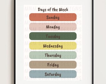 Días de la semana imprimibles