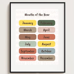 Months of the Year Printable