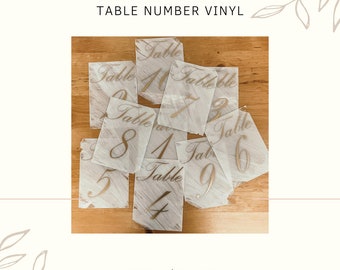 Vinyl Table Numbers