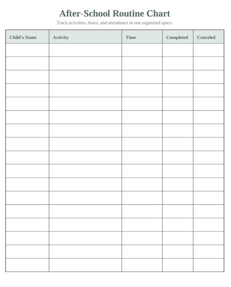 Kids After School Routine Printable Digital Download - Etsy