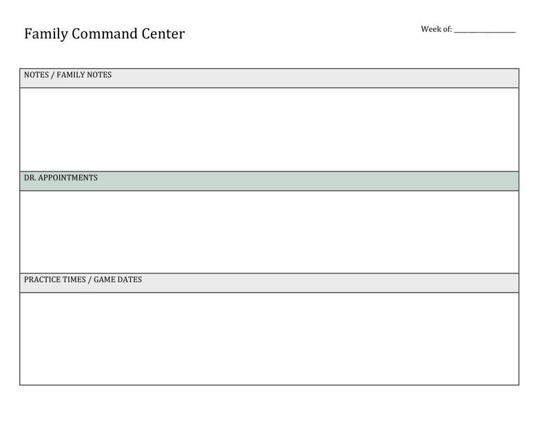 Family Command Center Home Organization Binder Digital Download - Etsy