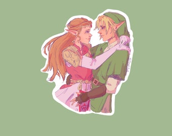 Legend of Zelda Sticker, Link and Zelda Sticker