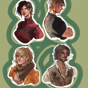 Pack d'autocollants Resident Evil 4 Leon Kennedy, Ada Wong, Luis Sera et Ashley Graham