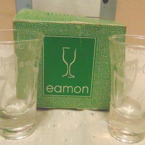 Darling Pre-Owned Eamon Engraved Ireland Whiskey Shot glasses
