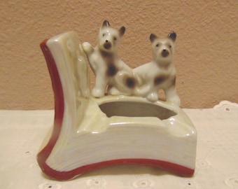 Darling Vintage Puppy Dog Ceramic Ashtray made in Japan
