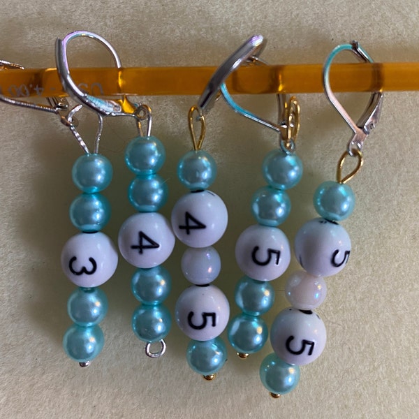 Crochet Hook Size Stitch Markers, Custom Stitch Markers, crochet, end marker, row marker, progress keepers, gift for crafter, gift