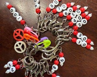 Numbered Stitch Markers: Knitting Crochet Count Markers (Custom Colors)