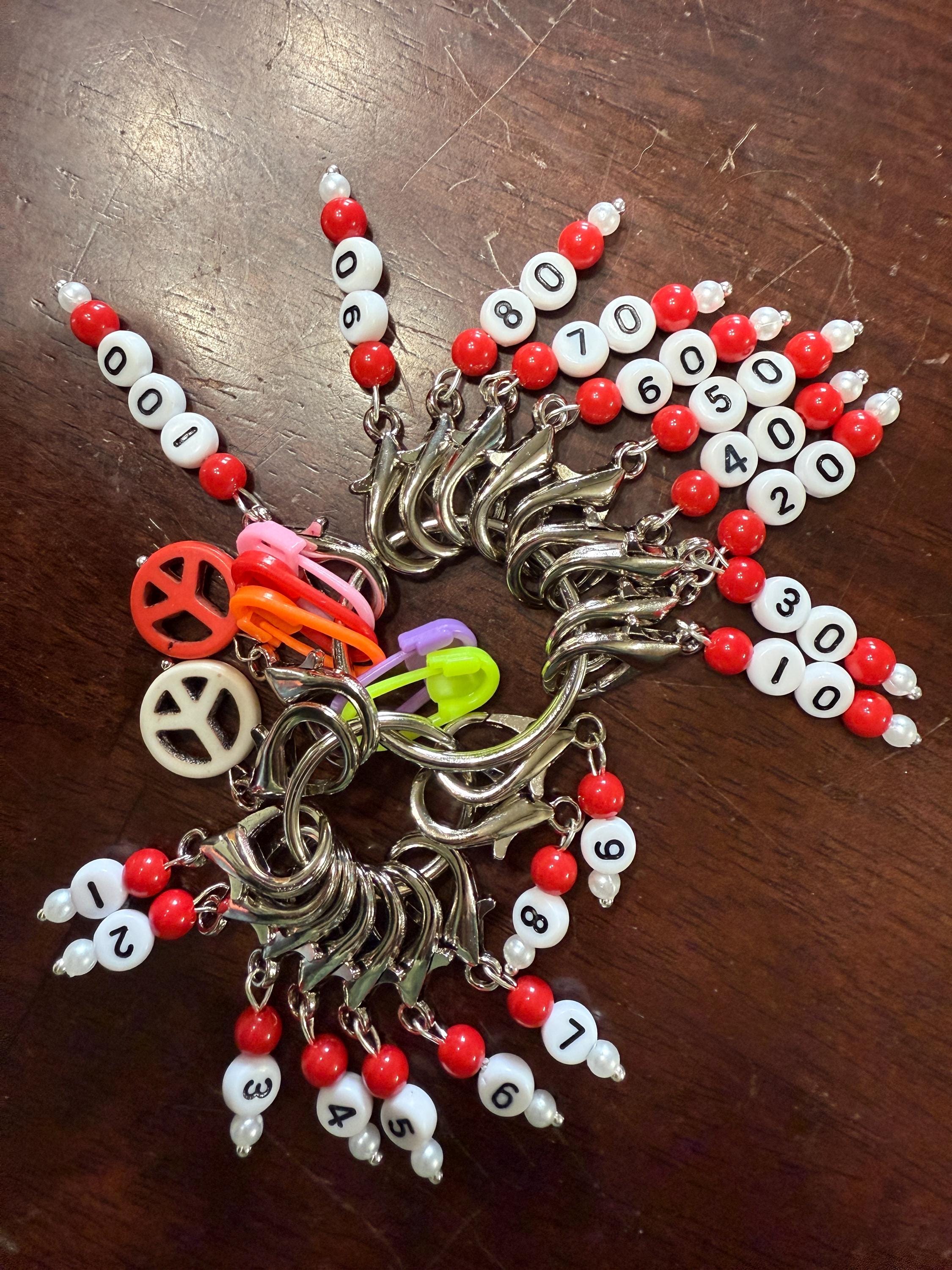 Numbered Stitch Markers: Knitting Crochet Count Markers 