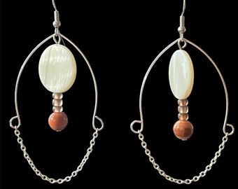 Mother of Pearl disc earrings