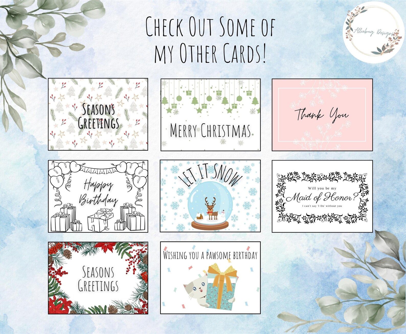 Printable Birthday Card ~ Instant Download ~ 7x5 Pawsome Birthday Cat ...