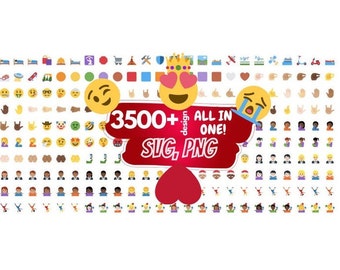 3500+ Emoji Bundle, png and svg formats, emoji icons, emoji png, emoji svg, emoji everywhere