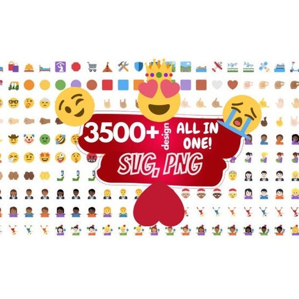 3500+ Emoji Bundle, png and svg formats, emoji icons, emoji png, emoji svg, emoji everywhere