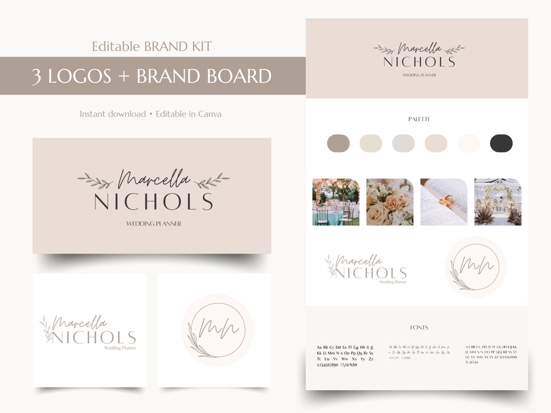 Brand Kit Canva Templates DIY Logo Template Brand Board - Etsy