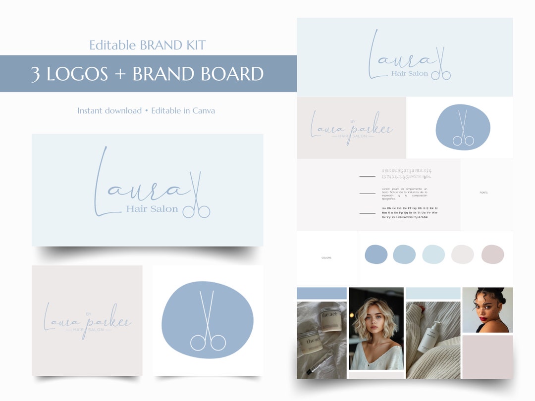 Editable Brand Pack DIY Branding Kit Canva Logo Template Editable Logo ...