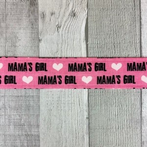 Mama’s Girl Dark Pink (large print) Dog Collar