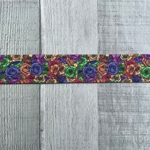 Rainbow Roses Dog Collar