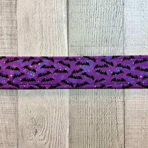Purple and Black Bats Dog Collar