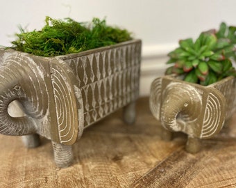 Resin Elephant Planter