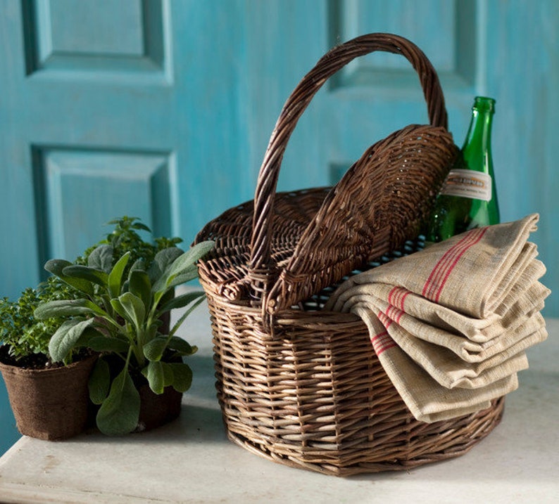 Handmade Willow Picnic Basket image 1