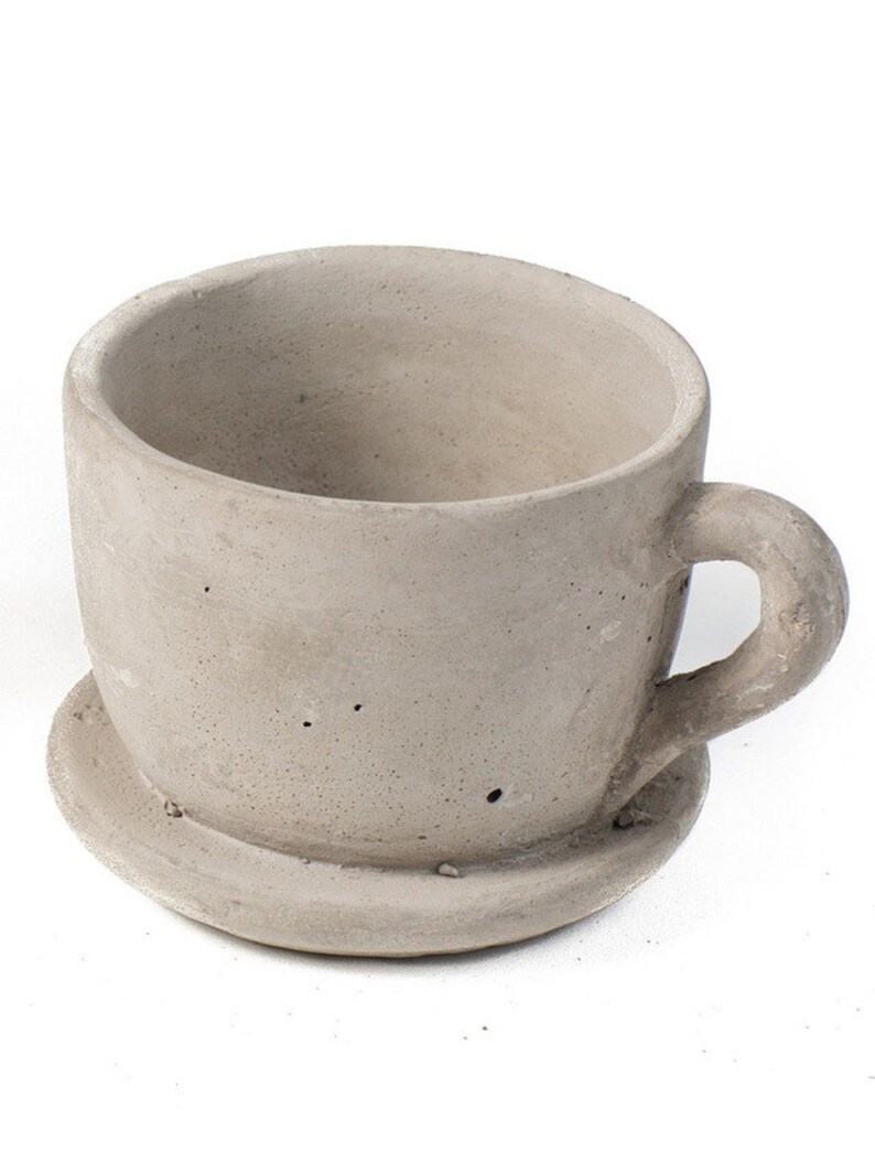 Concrete Tea/coffee Cup Planter Succulents Planter Etsy