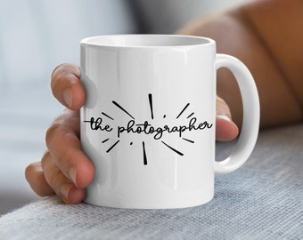 The Photographer Camera Shutter Design Mug, Unique Gift for Photographers, Coffee Cup, Black and White