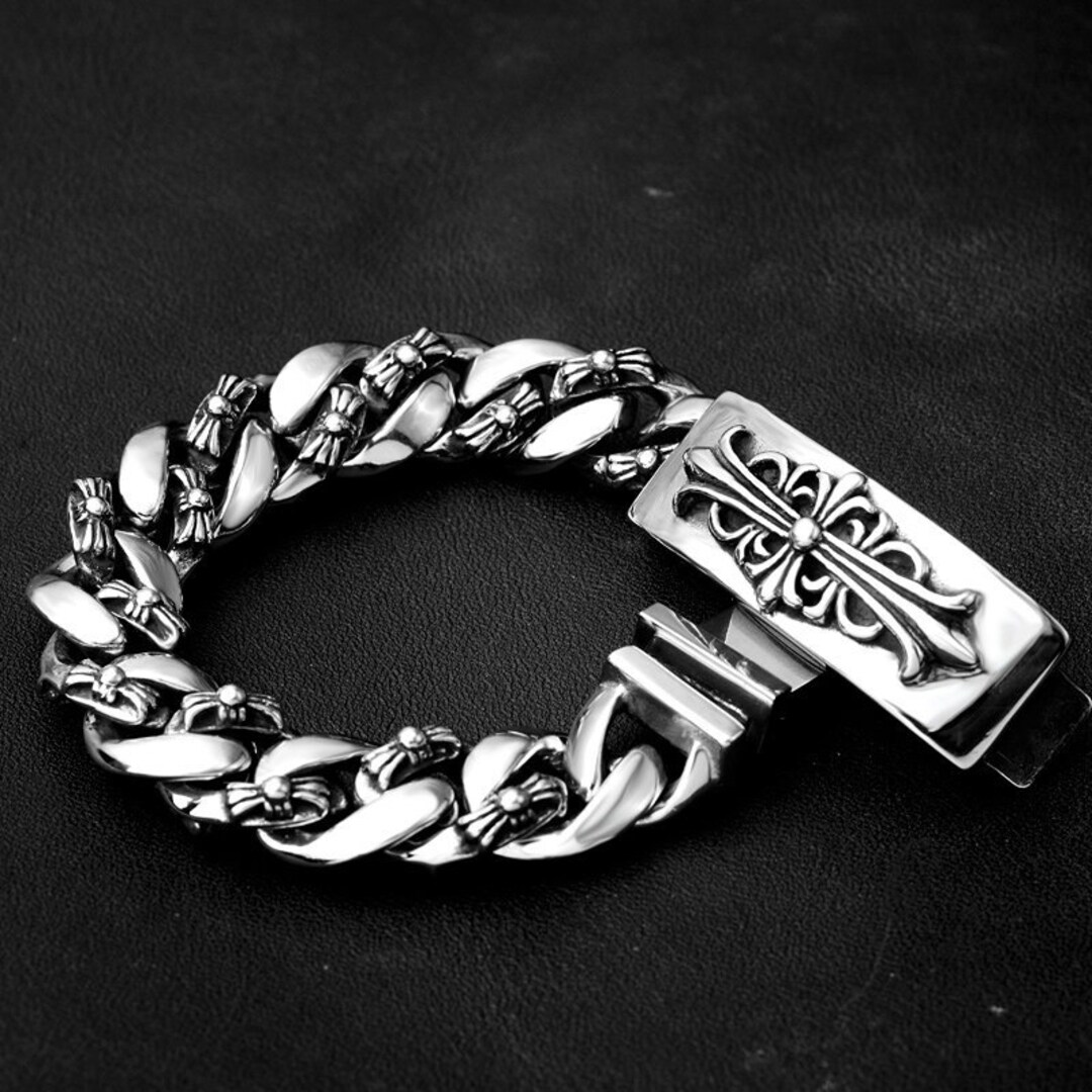 Chrome Hearts Style Cross Bracelet, Cross Bracelet, Goth Bracelet