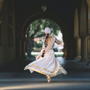 Dancing Girl At Temple Cross Stitch Pattern