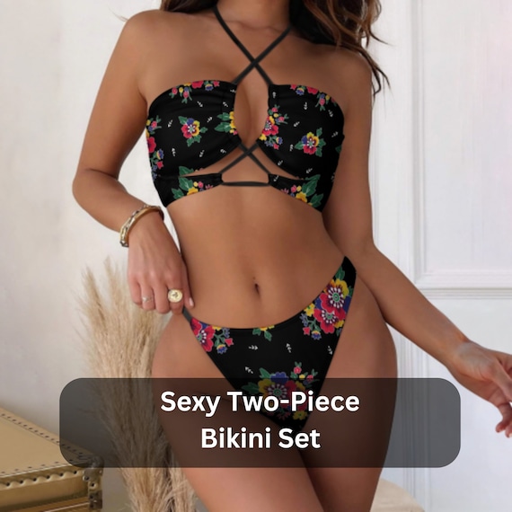 sexy 2 piece bathing suits Amazon.com: Bathing Suit for Women White 2 Piece Set Wrap Halter Push Up Bikini  Swimsuit Swimsuit Suits : Clothing, Shoes & Jewelry main image 0
