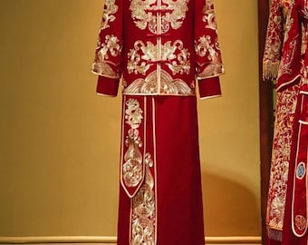 Chinese Traditional Wedding Groom 2 Pcs Set