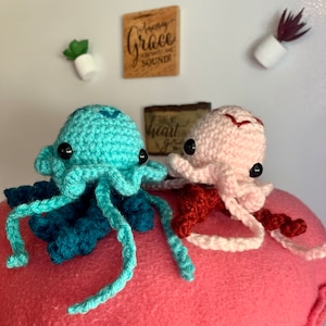 Jellyfish Stuffed Handmade Crochet Knit Amigurumi