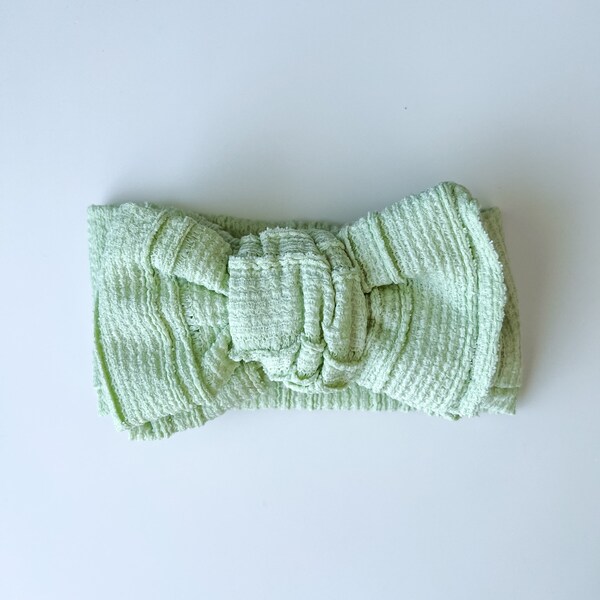 Mint green baby girl headwrap, toddler girl headwrap, spring headband, baby girl turban, oversized toddler headwrap, baby headbands