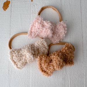 Teddy Bär Knoten Schleife Nylon Stirnband, Teddy Nylon Stirnband, Neugeborene Stirnbänder, Baby Mädchen Stirnband, Kleinkind Teddy Stirnbänder, Teddy Bögen