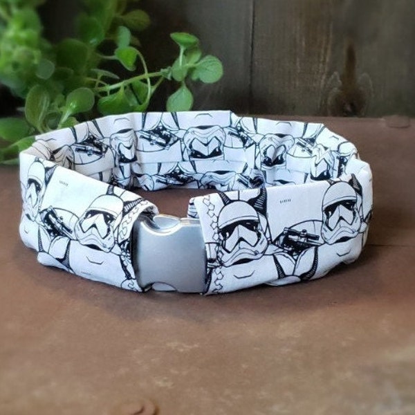 Storm Trooper inspired collar protection. Instantly change the look of a boring collar. Washable. Keep collar clean longer. Ruffle free wrap