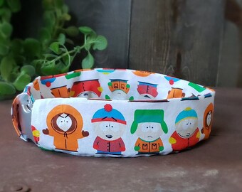 South Park inspired collar slip. Protect collar from dirt. Instantly change collar look. Washable. Non scrunch slip cover for smoother look