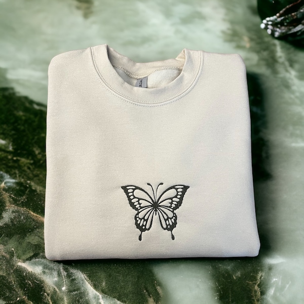 Sudadera con bordado de mariposas