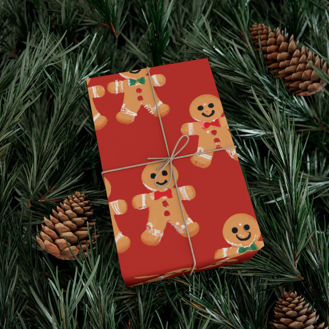 Gingerbread Man Wrapping Paper Christmas Gift Wrap - Etsy