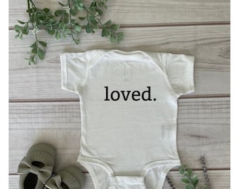 LOVED baby onesie - cute baby onesie - unisex baby onesie - trendy baby clothes - newborn baby clothes - coming home outfit - baby gift  -