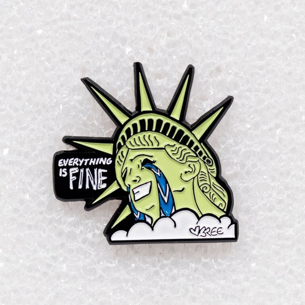 Crying Statue of Liberty Soft Enamel Pin by Bree Chapin