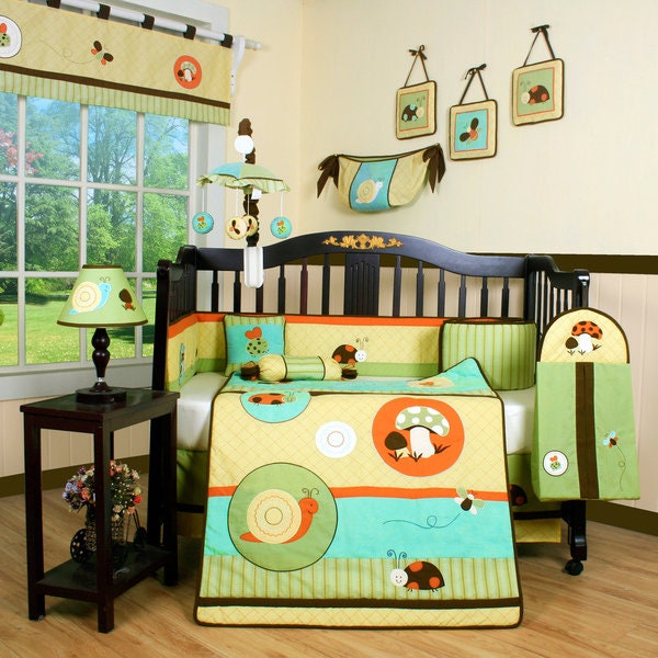 13PCS Paradise Crib Bedding Set / baby gift / baby room/ baby shower gift setPlaid Nursery Decor, Crib Sheet, Blanket