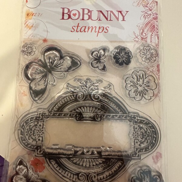 Bo Bunny 9 piece clear acrylic “ambrosia” stamp set