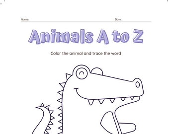 Alphabet Arbeitsblätter Nachverfolgung Arbeitsblätter PDF - Vorschule Buchstabe Übung A bis Z Kleinbuchstaben Montessori Feinmotorik & Handschrift Printable Homeschool ELA