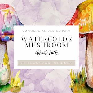 Clipart aquarelle champignon Nature champignon Scrapbooking artisanat Clipart aquarelle Nature Art téléchargement immédiat graphique numérique champignon vénéneux