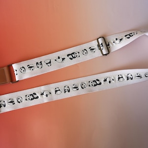 Cute Panda Guitar Shoulder Strap, Cartoon Guitar Strap, Universal Guitar Strap, Instrument Strap, Guitar Gear, Gift for Guitar Player