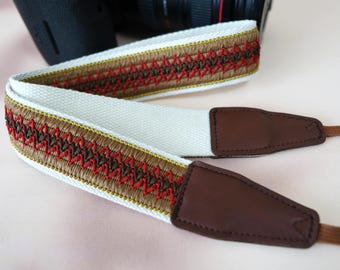 Handwoven Camera Strap, Brown DSLR Strap, Lightweight Camera Neck Strap, Anti-Slip Camera Strap, Camera Gear, Gift for Camera Owner
