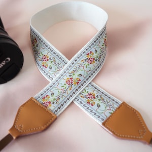 Floral Camera Strap, Embroidered Camera Neck Strap, Adjustable Camera Shouler Strap, Photographer Essential, Camera Accessory